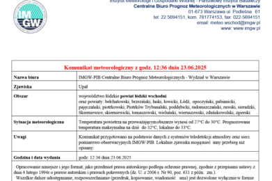 Komunikat meteorologiczny
