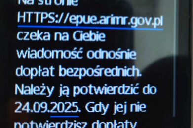 ARiMR OSTRZEGA PRZED FAŁSZYWYMI SMS-ami
