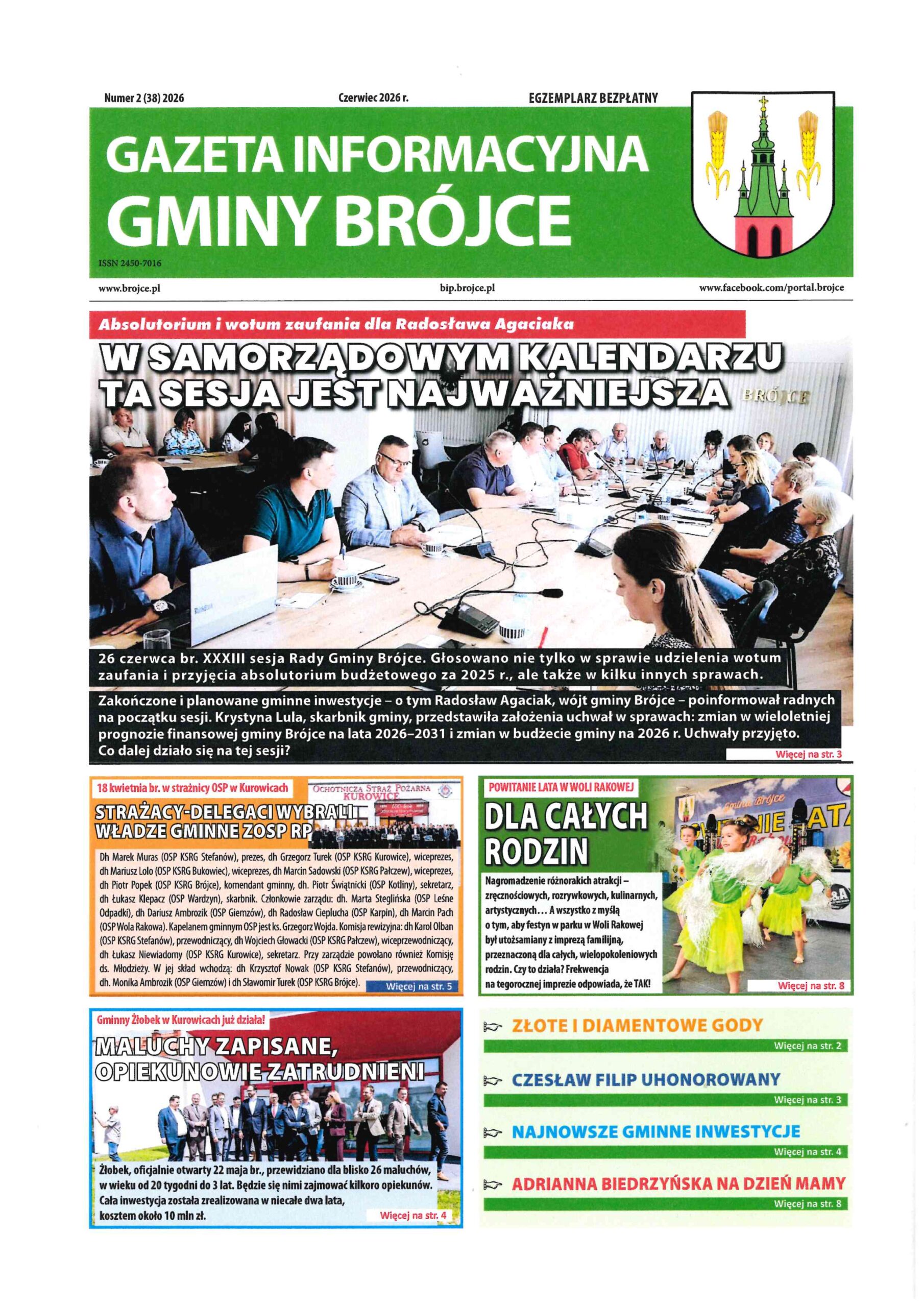 NAJNOWSZA GAZETA INFORMACYJNA GMINY BRÓJCE