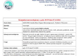 Komunikat meteorologiczny z godz. 05:59 dnia 07.10.2026